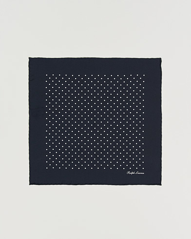 Ralph Lauren Purple Label Silk Dotted Pocket Square Navy – Sininen