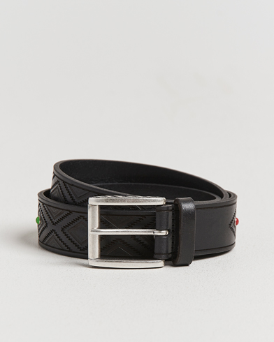 Anderson's Diamond Pattern Western 3,5cm Belt Black – Musta