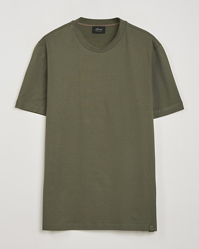 Brioni Short Sleeve Cotton T-Shirt Military – Vihreä