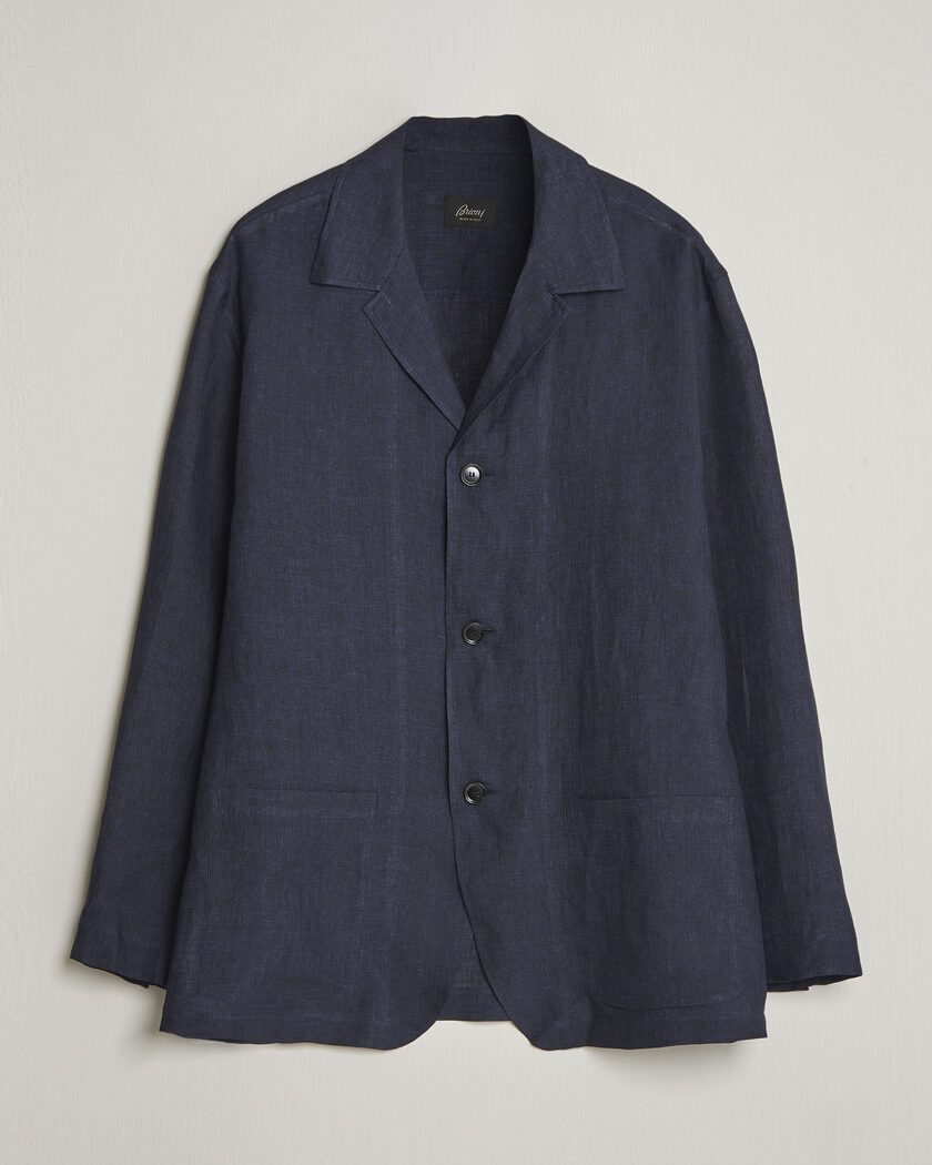 Brioni Linen Shirt Blazer Navy – Sininen