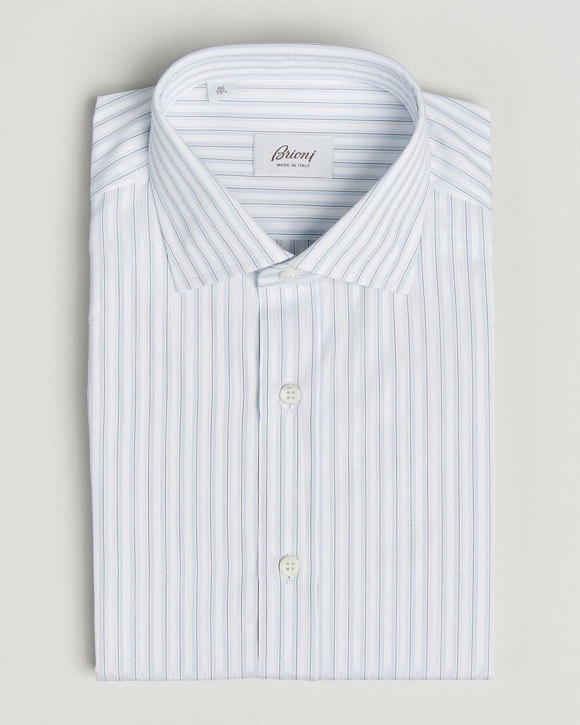 Brioni Slim Fit Dress Shirt Light Blue Stripe – Sininen