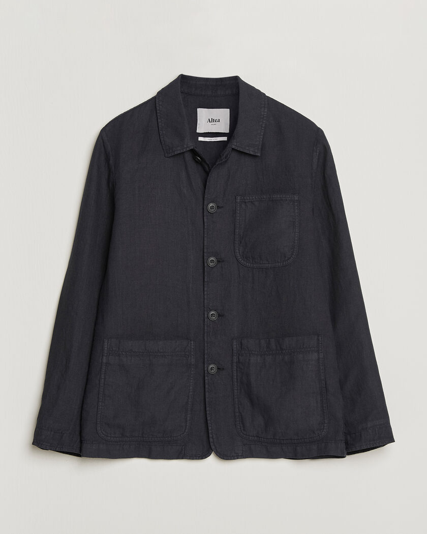 Altea Linen Chore Jacket Navy – Sininen
