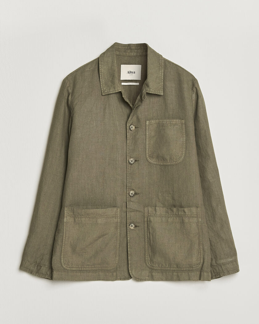 Altea Linen Chore Jacket Military – Vihreä