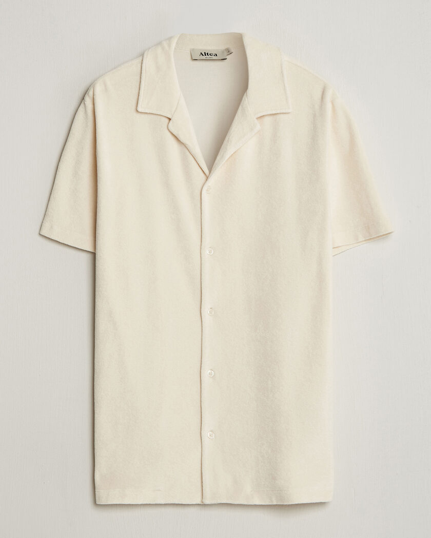 Altea Terry Bowling Shirt Off White – Valkoinen
