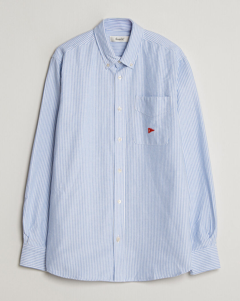 Forét Flag Regular Fit Pocket Oxford Shirt Blue Stripe – Sininen