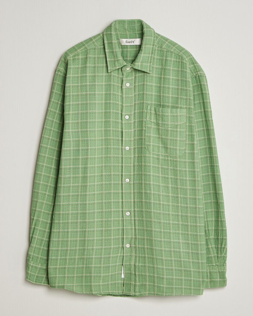 Forét Scout Relaxed Fit Loose Weave Shirt Vibrant Moss – Vihreä