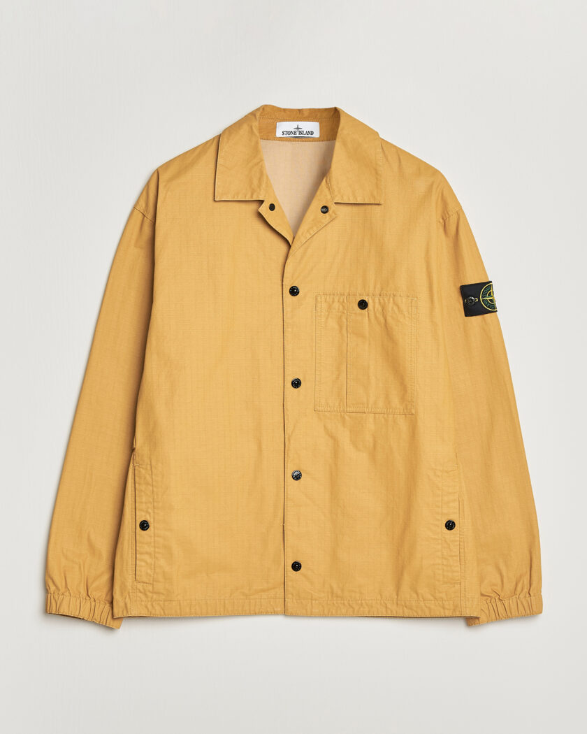 Stone Island Double Coated Cotton Ripstop Overshirt Mustard – Keltainen