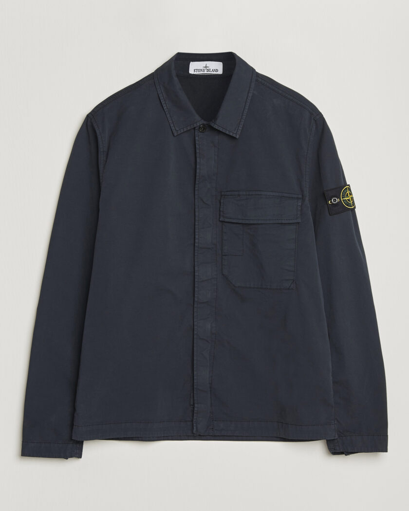 Stone Island Organic Cotton Twill Overshirt Navy – Sininen