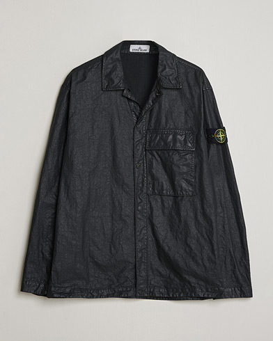 Stone Island Garment Dyed Nylon Zip Overshirt Black – Musta