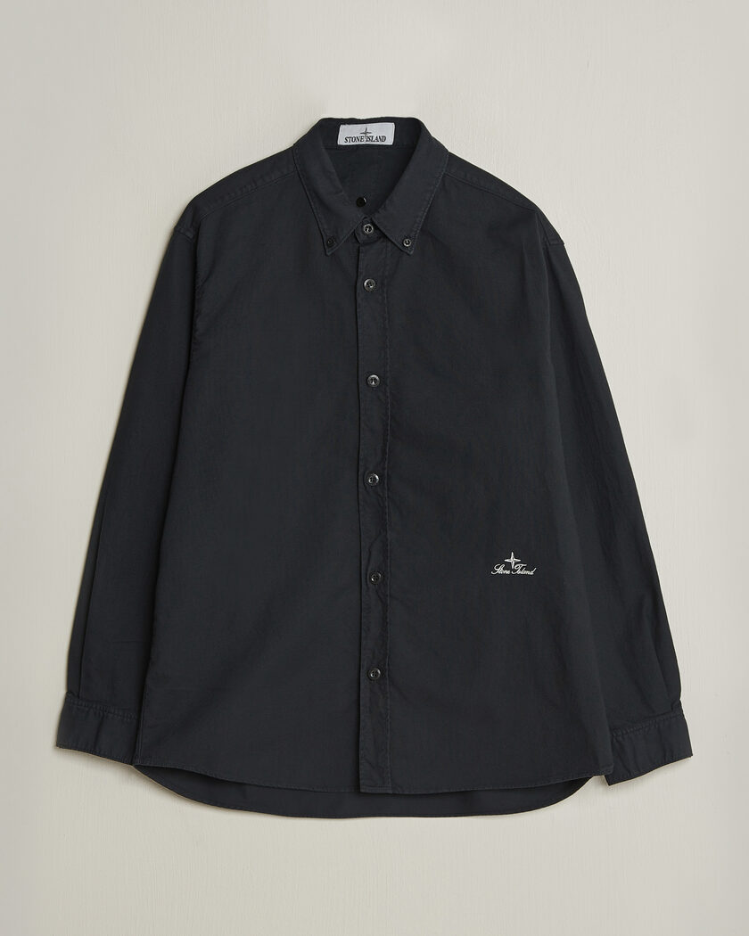 Stone Island Organic Cotton Oxford Shirt Navy – Sininen