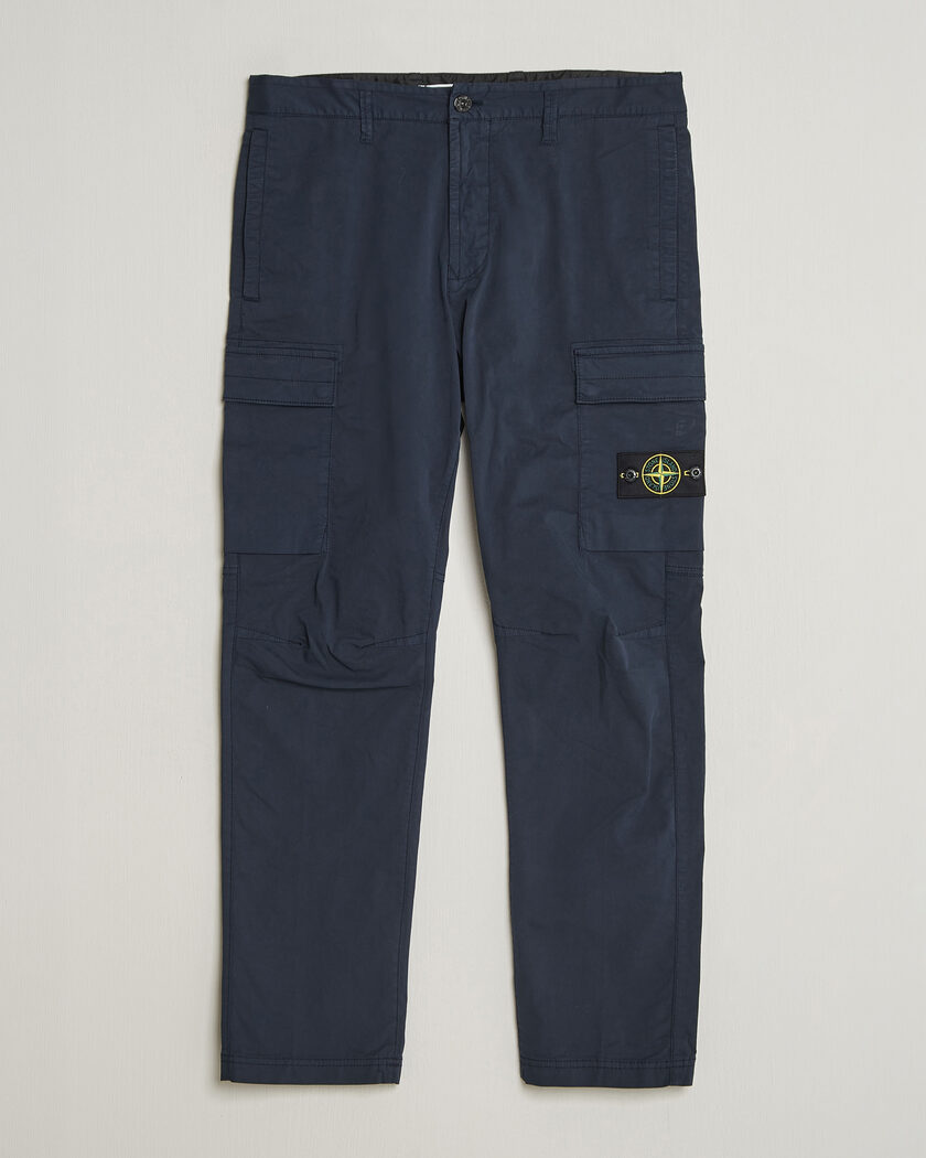 Stone Island Stretch Cotton Twill Cargo Trousers Navy – Sininen