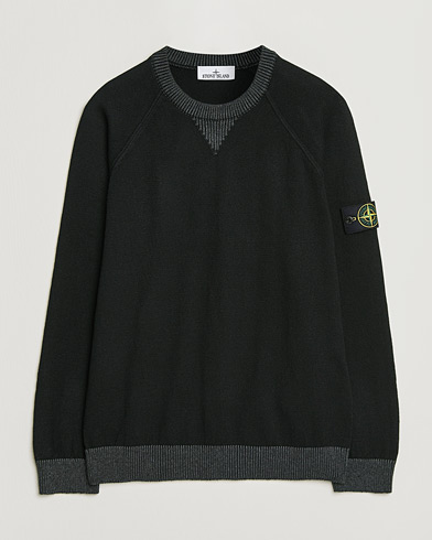 Stone Island Raw Hand Organic Cotton Raglan Crewneck Black – Musta