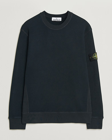 Stone Island Organic Cotton Waffle Fleece Sweatshirt Navy – Sininen