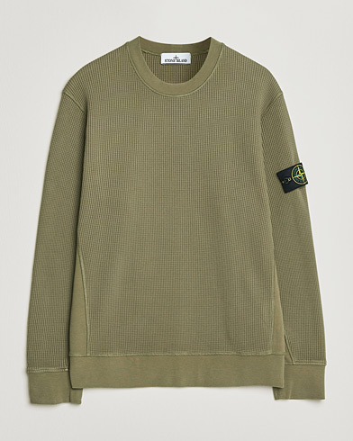 Stone Island Organic Cotton Waffle Fleece Sweatshirt Military – Vihreä