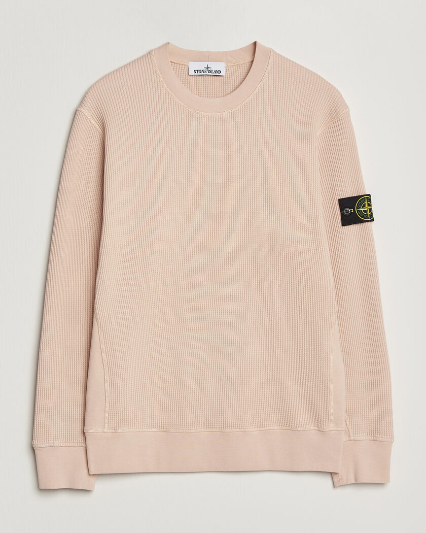 Stone Island Organic Cotton Waffle Fleece Sweatshirt Plaster Pink – Vaaleanpunainen