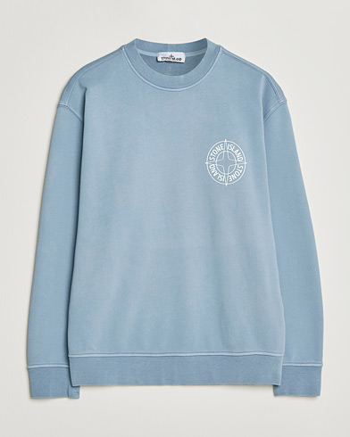 Stone Island Cotton Fleece Printed Logo Sweatshirt Dark Blue – Sininen