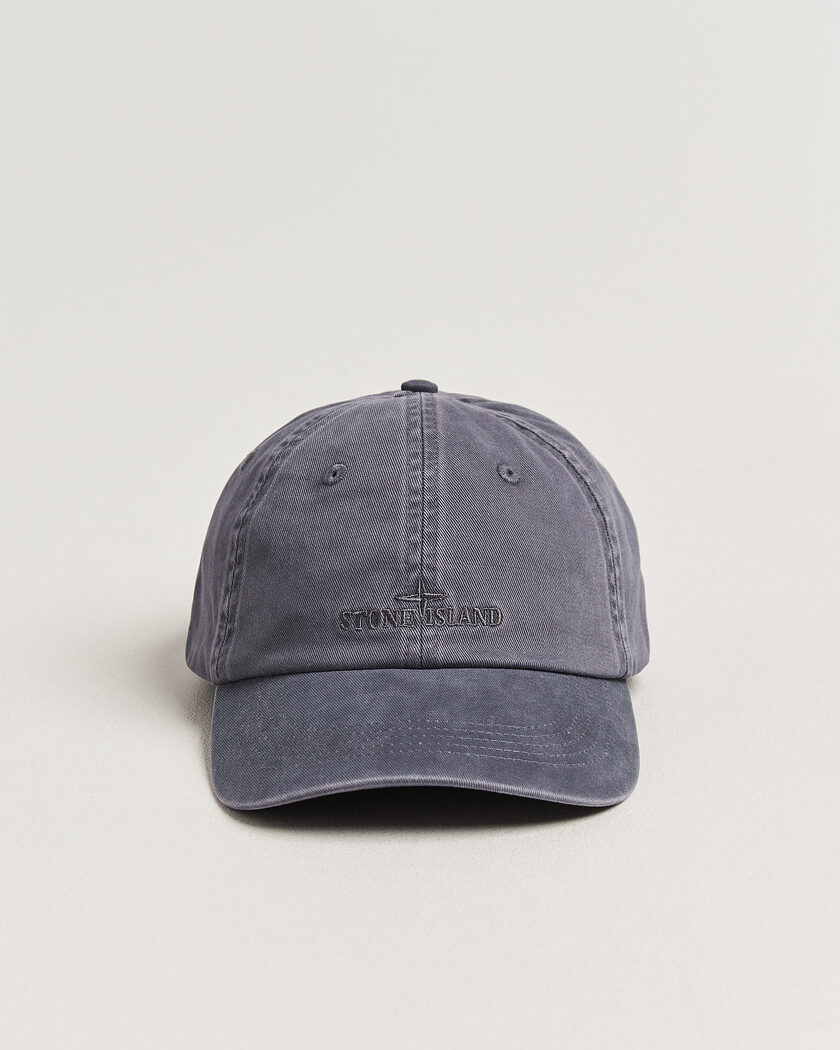 Stone Island Cotton Gabardine Cap Blue/Grey – Sininen