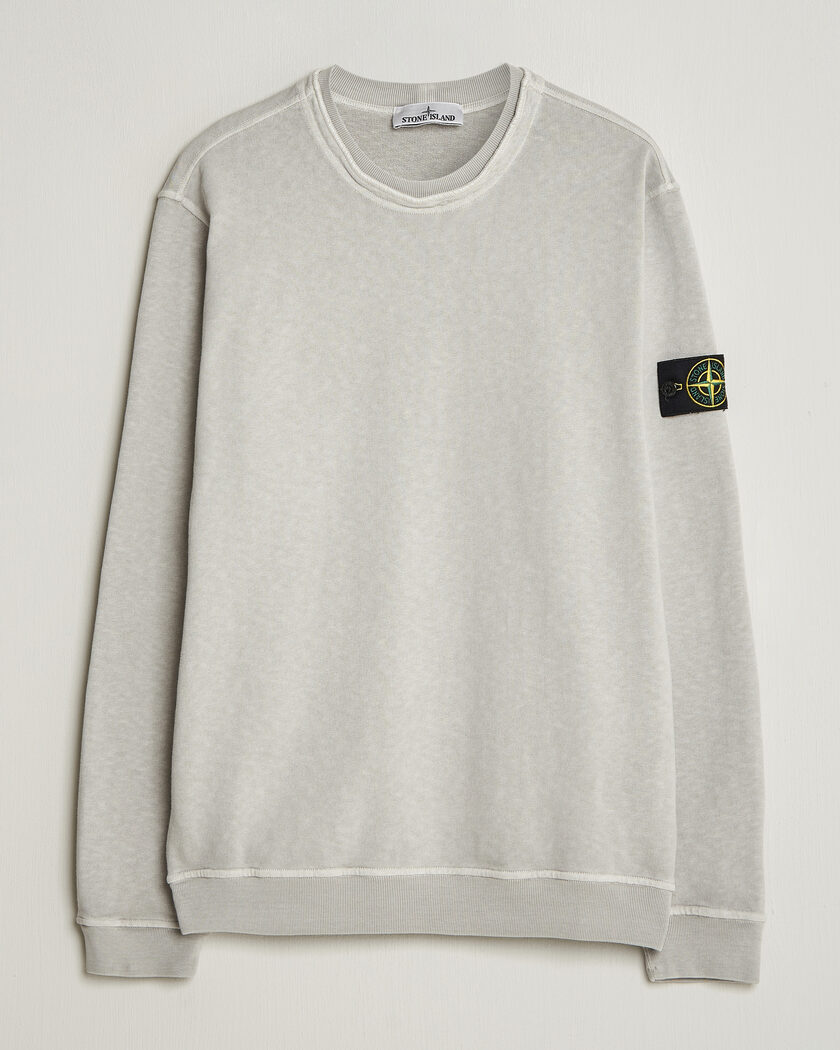 Stone Island Old Dyed Cotton Sweatshirt Pearl Grey – Harmaa