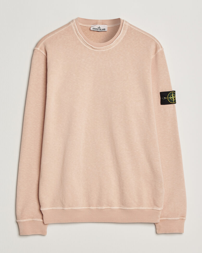 Stone Island Old Dyed Cotton Sweatshirt Plaster Pink – Vaaleanpunainen