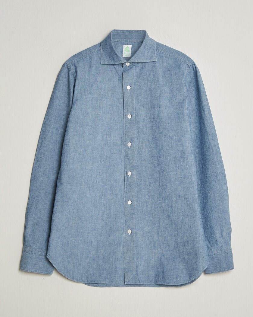 Finamore Napoli Gaeta Chambray Shirt Light Blue – Sininen
