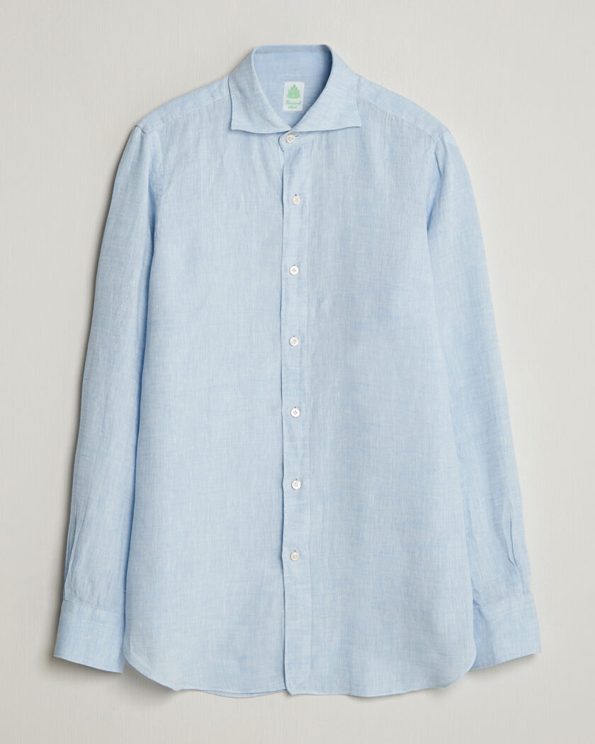 Finamore Napoli Gaeta Linen Shirt Light Blue – Sininen