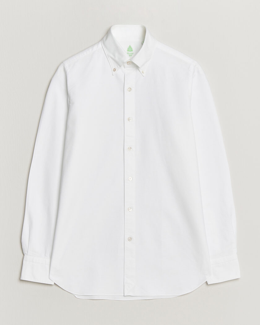 Finamore Napoli Gaeta Oxford Button Down Shirt White – Valkoinen