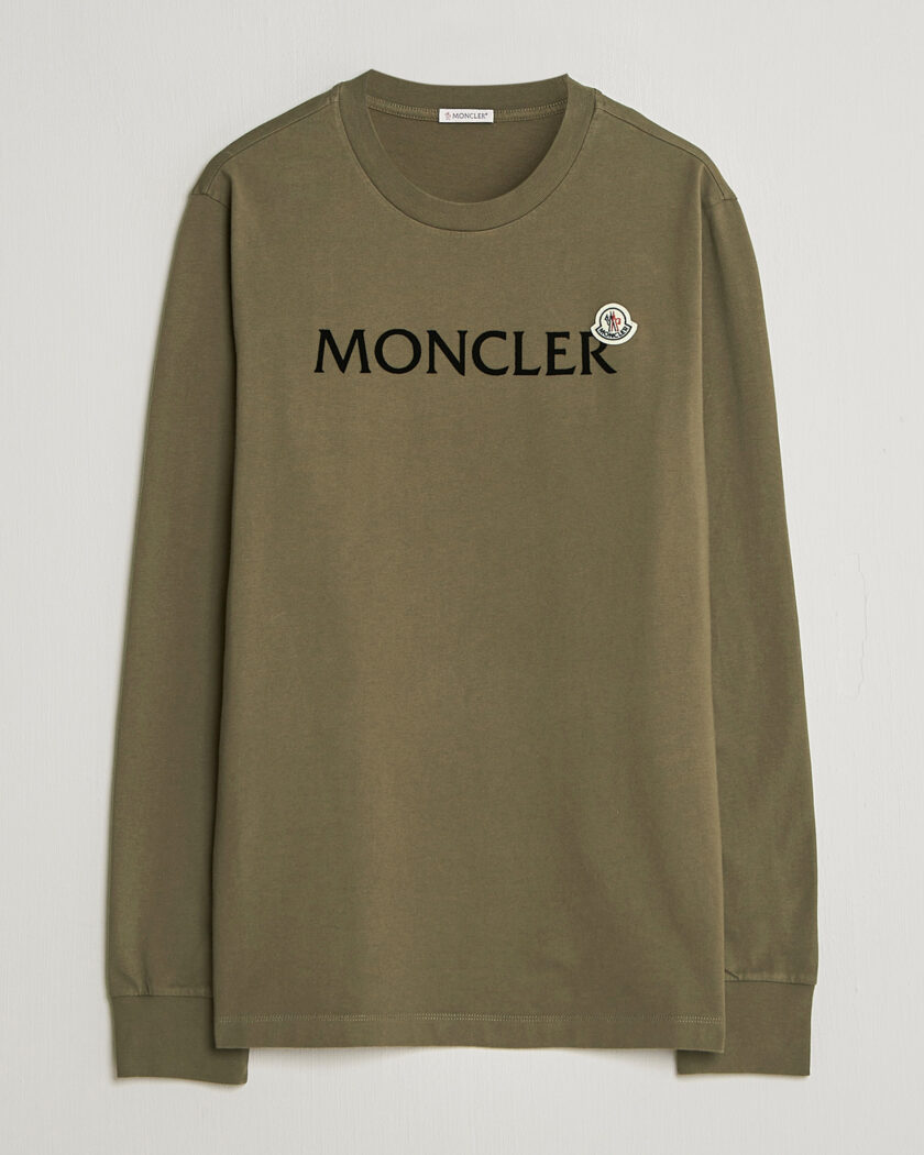 Moncler Lettering Logo Long Sleeve T-Shirt Desert – Vihreä