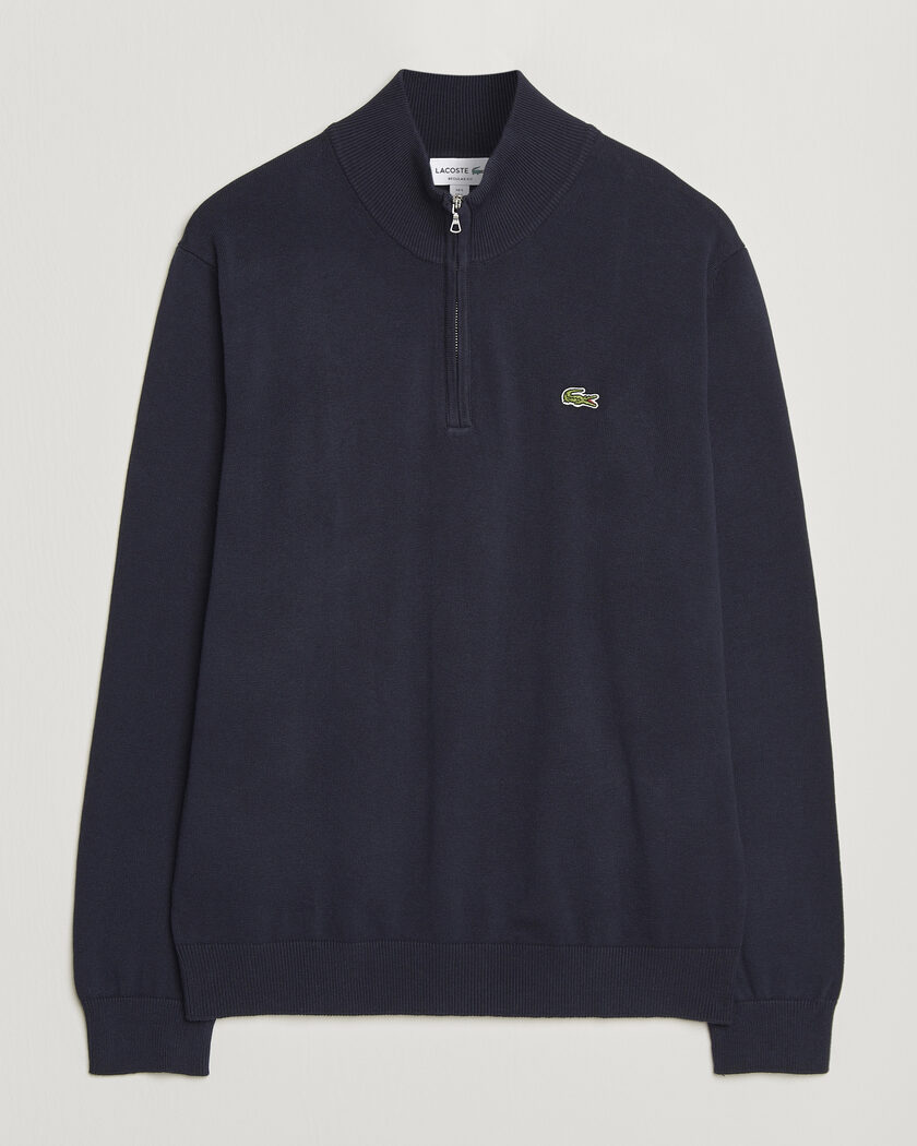 Lacoste Cotton Knitted Half Zip Navy Blue – Sininen