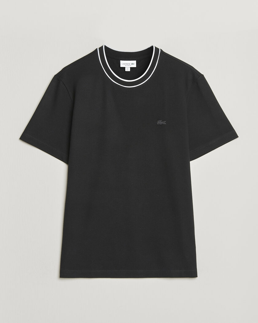 Lacoste Contrast Rib Piqué T-Shirt Black – Musta