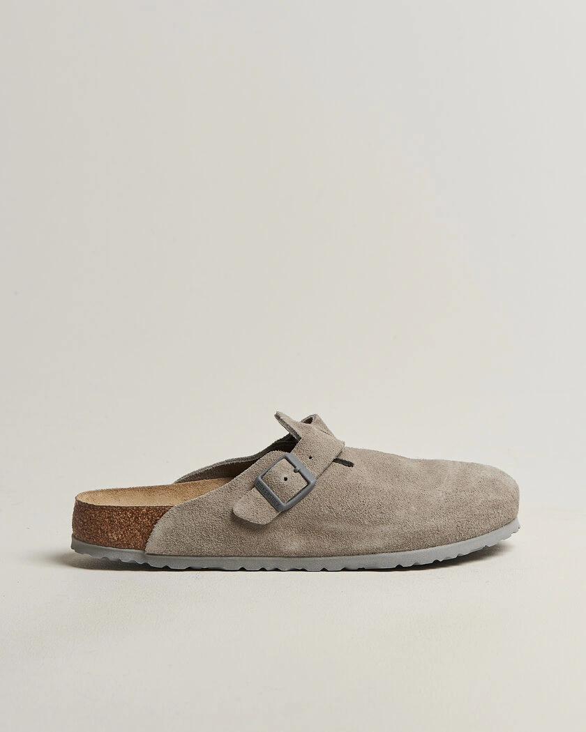 BIRKENSTOCK Boston Soft Footbed Stone Coin Suede – Harmaa