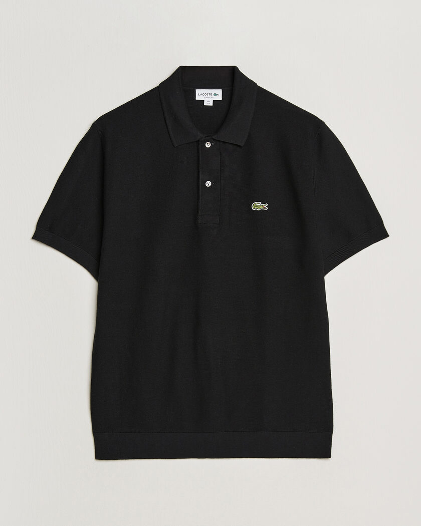 Lacoste Cotton Knitted Polo Black – Musta