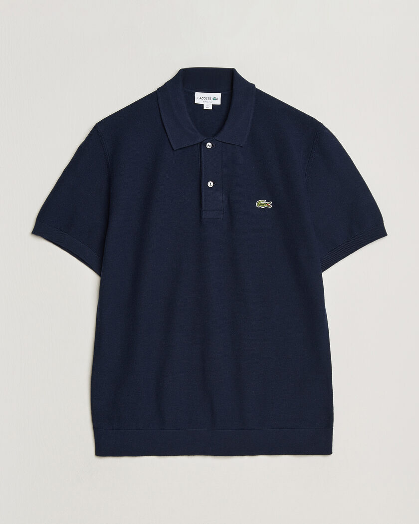 Lacoste Cotton Knitted Polo Navy Blue – Sininen