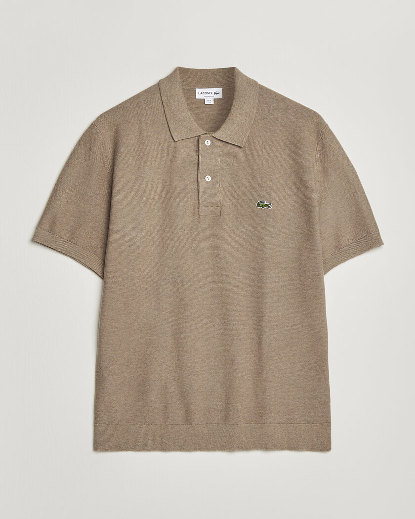 Lacoste Cotton Knitted Polo Viennois Heather – Ruskea
