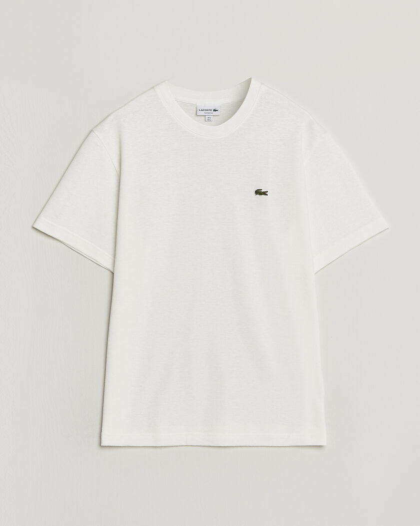 Lacoste Cotton/Linen Pique T-Shirt Flour – Valkoinen