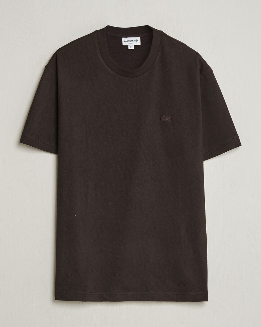 Lacoste Textured Cotton T-Shirt Buffalo Brown – Ruskea