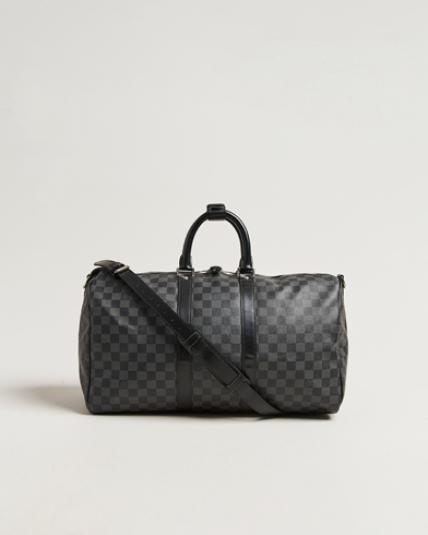 Louis Vuitton Pre-Owned Keepall Bandouliére 45 Damier Graphite – Harmaa