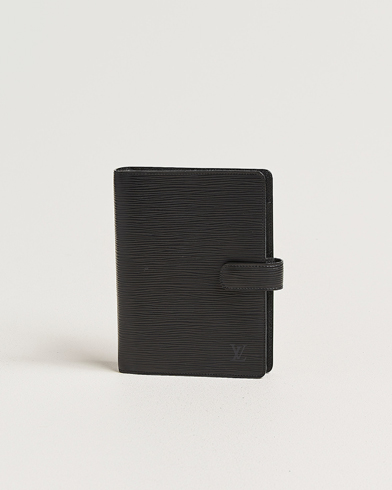 Louis Vuitton Pre-Owned Medium Ring Agenda Cover Epi Leather Black – Musta