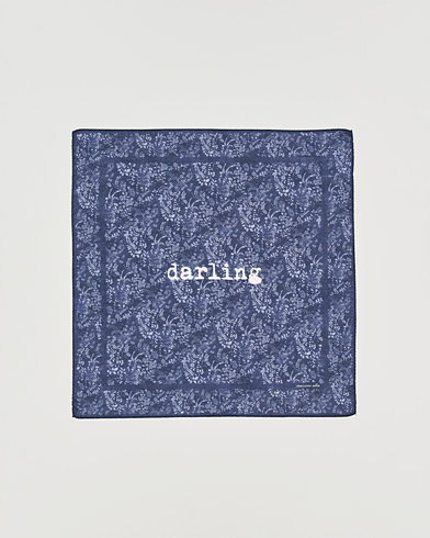 Massimo Alba Printed Cotton Voile Hankerchief Midnight Blue – Sininen