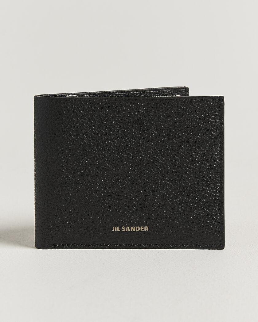 Jil Sander Grain Leather Zip Wallet Black – Musta