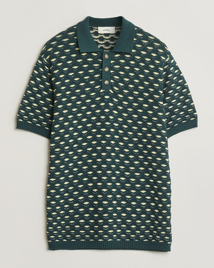 LES DEUX Esmay Shell Knitted Polo Sea Moss Green – Vihreä