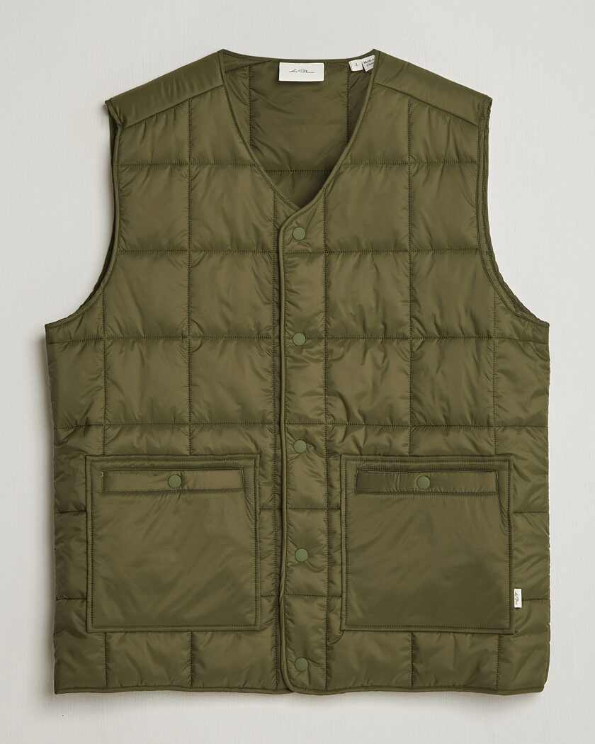 LES DEUX Matt Quilted Vest Olive Night – Vihreä