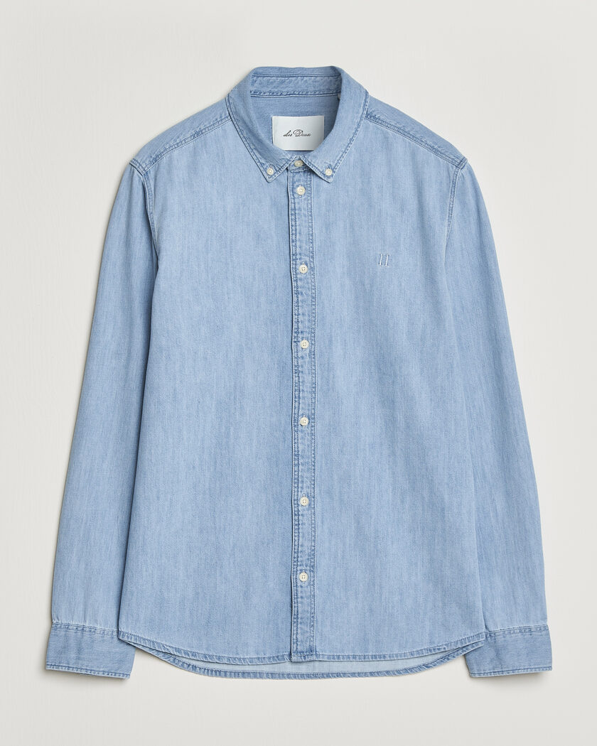 LES DEUX Konrad Denim Shirt Light Indigo Wash – Sininen