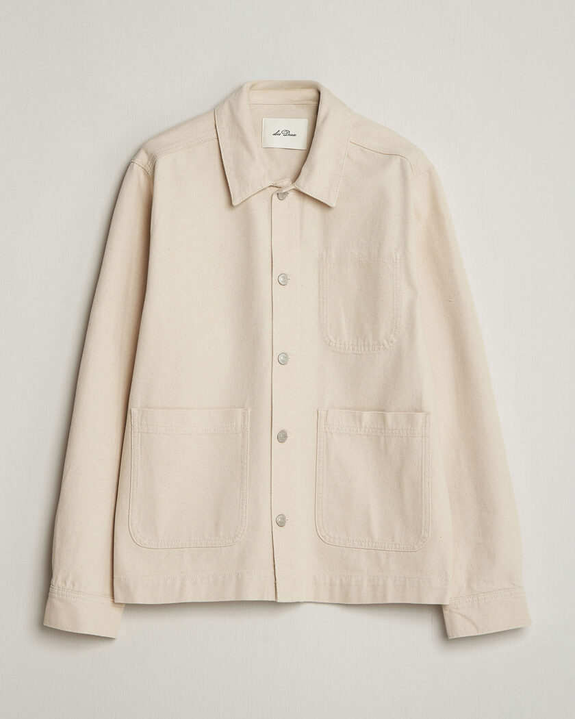 LES DEUX Layton Denim Overshirt Ivory – Valkoinen