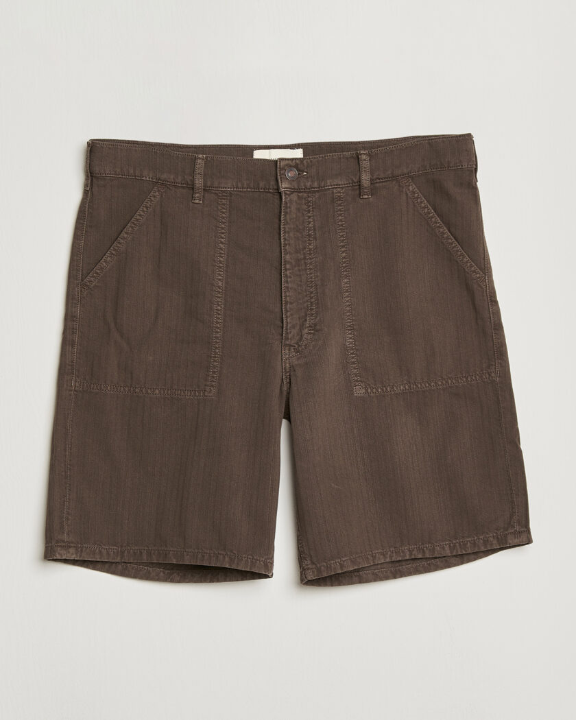 Jeanerica Genua Worker Chino Shorts Chevron Brown – Ruskea
