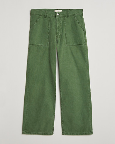 Jeanerica Genua Herringbone Worker Chino Chevron Green – Vihreä