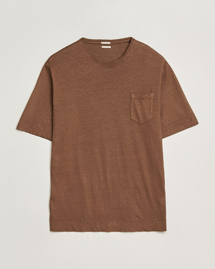 Massimo Alba Panarea Cotton/Linen T-Shirt Wood – Ruskea