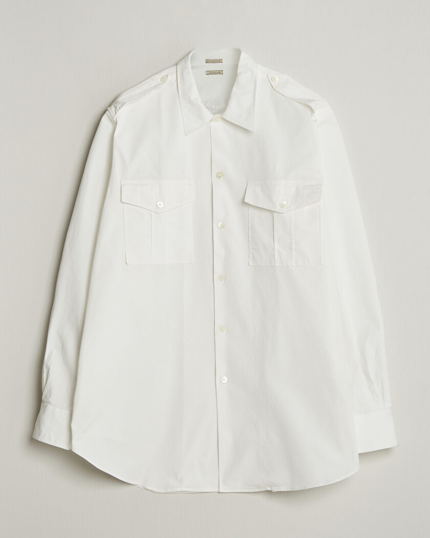 Massimo Alba Army Double Pocket Shirt White – Valkoinen