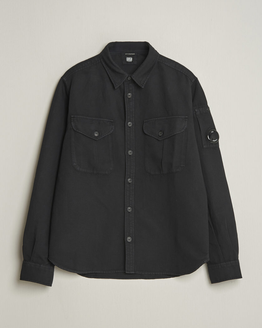 C.P. Company Cotton/Linen Pocket Shirt Black – Musta