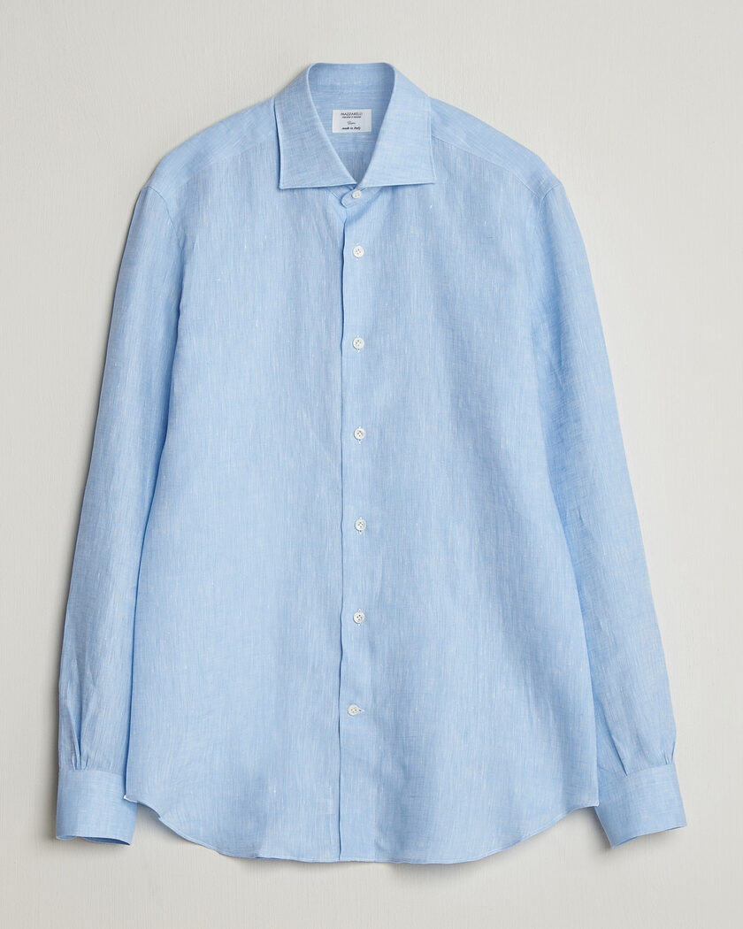 Mazzarelli Soft Linen Shirt Light Blue – Sininen