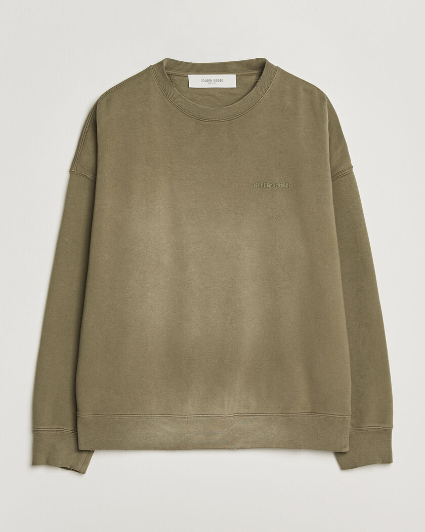 Golden Goose Journey Dyed Cotton Sweatshirt Washed Beige – Vihreä